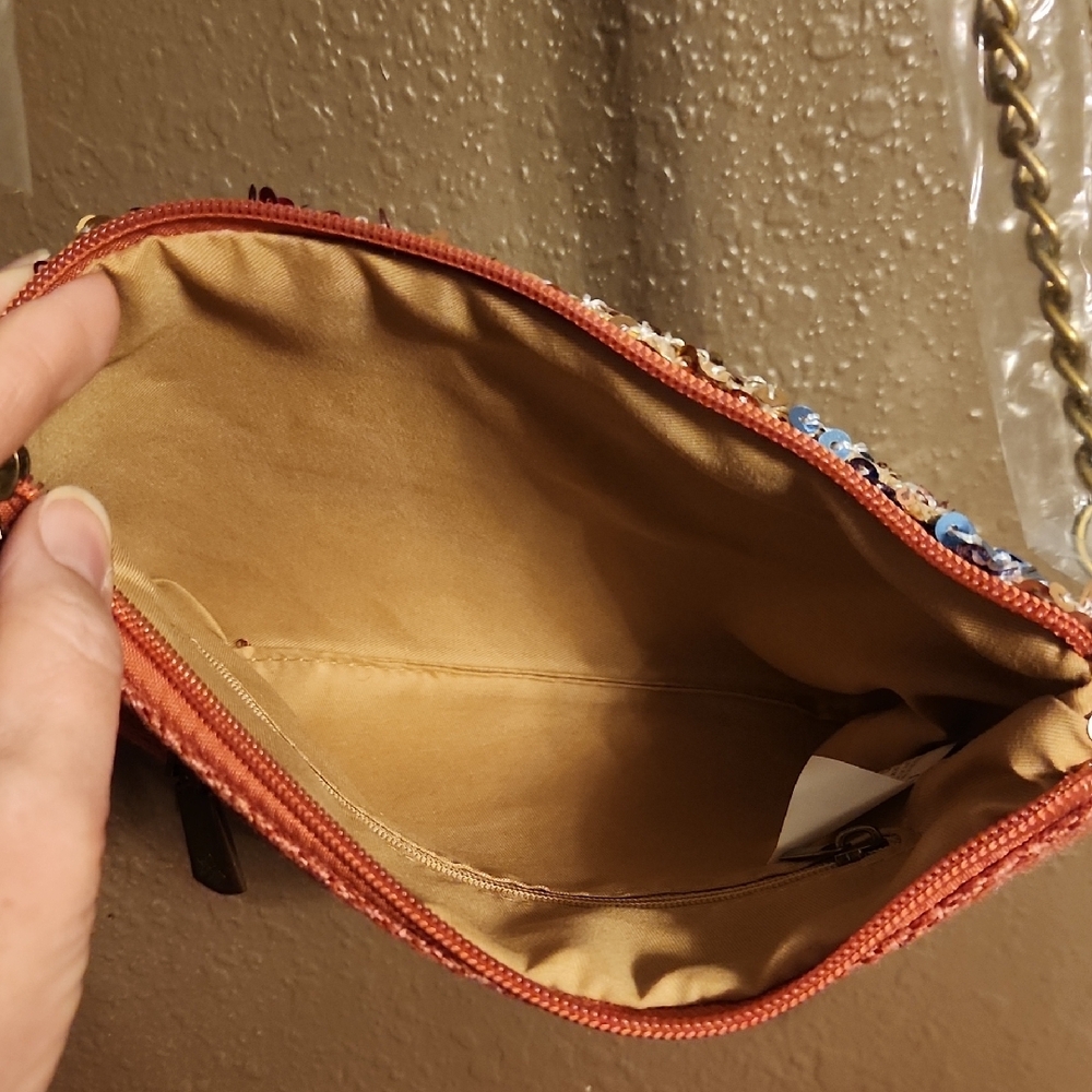 Glamorous Sequin Patterned Clutch, NWT - Picture 6 of 7